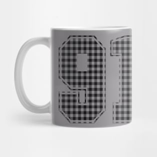 Plaid Number - 91 - Dark Mug